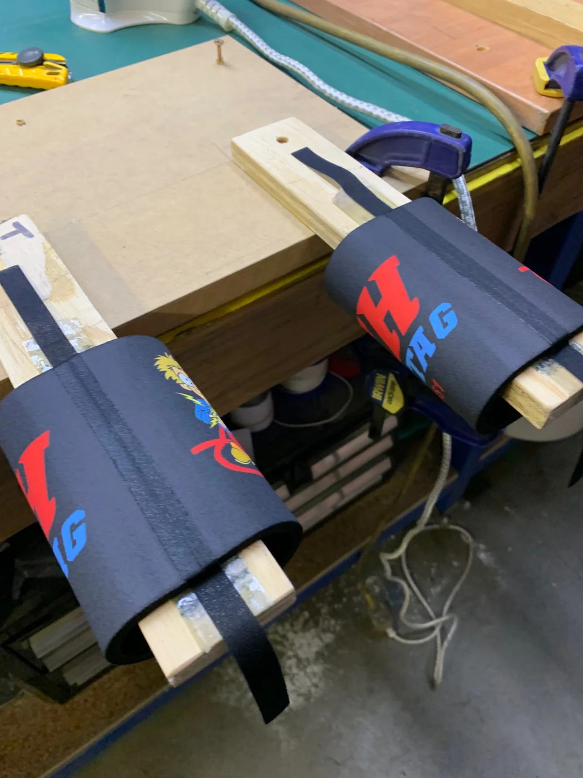 RADesignz project: Stubby holders on the press