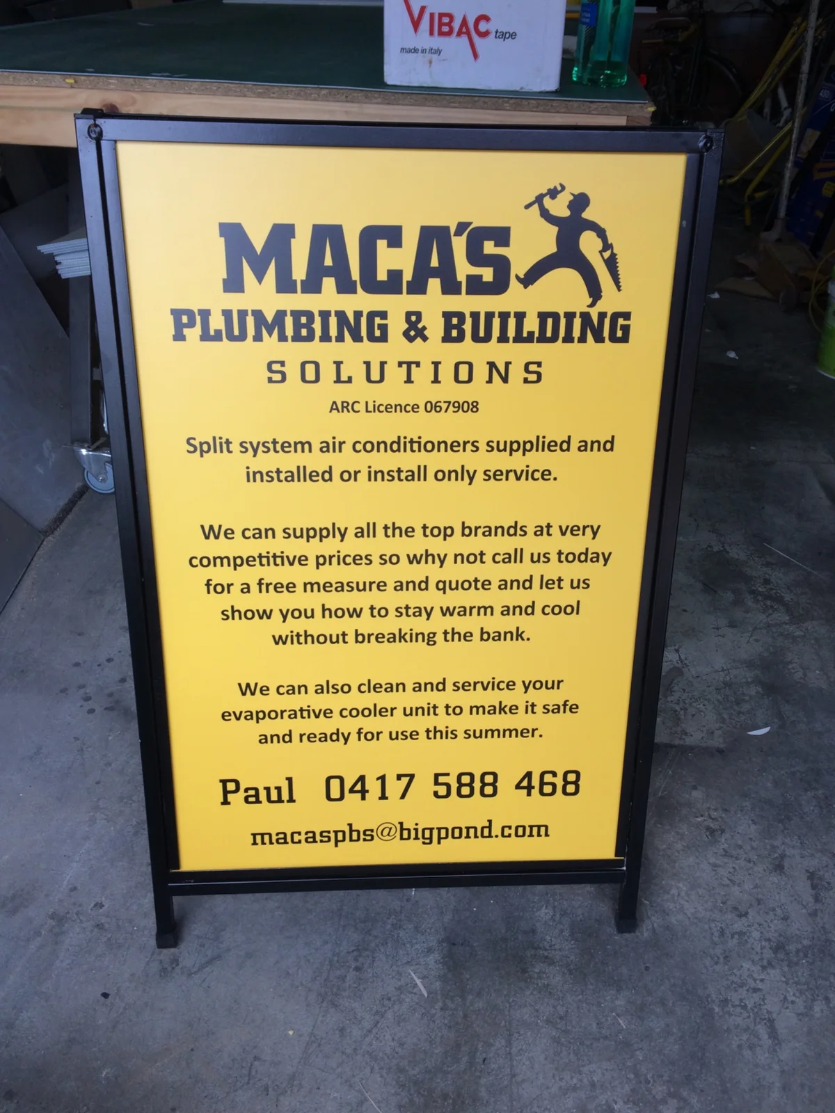 RADesignz project: Business A-frame sign
